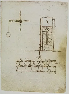 Ein Physikversuch; Eintrag im Codice Forster II, c.111r, aus dem 15. Jahrhundert