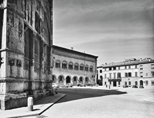 Middle Ages Architecture Europe Drucke: Piazza Duomo in Parma