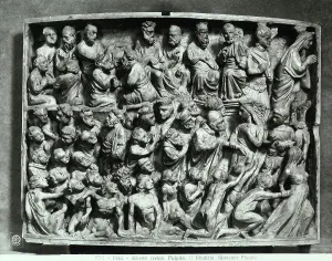 Giovanni Pisano Artwork Drucke: Pisa Civic Musem: Panel with the Last Judgment, from the pulpit by Giovanni Pisano