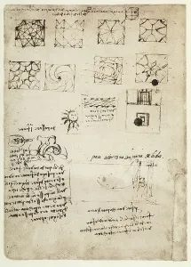 Renaissance Architecture Sketches Drucke: Plan for building a ceiling, drawing by Leonardo da Vinci