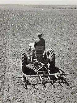 Farming Landscape Drucke: Plowing a field with the tractor