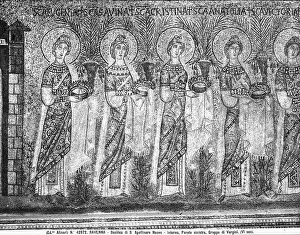 Ancient Christian Artwork Drucke: Detail of the Procession of the Virgins