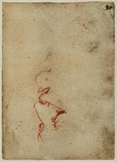 High Renaissance Art Style Drucke: Profile of a face, drawing from the Codex Forster II