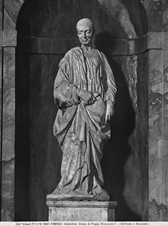 Renaissance European Art History Drucke: Prophet, statue attributed to Donatello