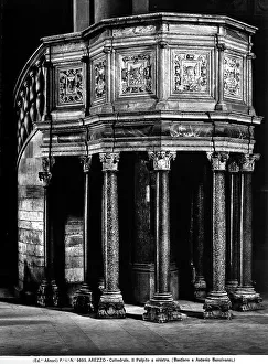 Baroque Period Artwork Drucke: Pulpit on left of Arezzo Cathedral
