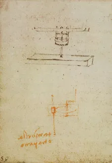 London Museum Art Collections Drucke: A punch machine, drawing from the Codex Forster III