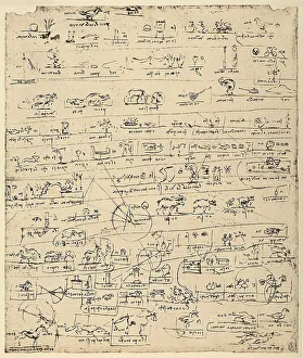 High Renaissance Drawings Drucke: Recto of a page of an illustrated dictionary