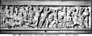 Ancient European Artifacts Drucke: Relief with a Bacchic procession, in the Vatican Museums, Vatican City