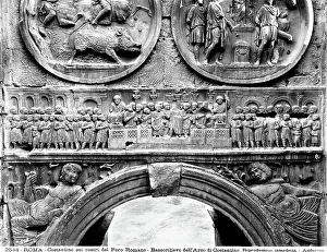 Ancient Roman Emperor Portraits Drucke: Relief on the northern face of the Arch of Constantine
