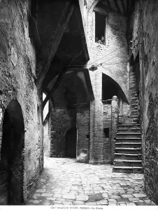 Historic Staircase Design Drucke: Via Ritorta in Perugia
