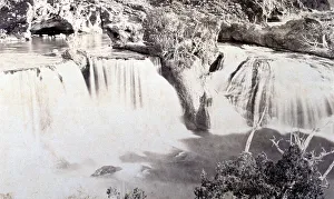 Canadian Waterfalls Drucke: River landscape with waterfall