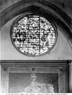 European Medieval Art Pieces Drucke: Saint Stephen enthroned between four angels