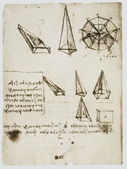 European Renaissance Art History Drucke: Solid geometric figures, drawings belonging to the Codex Forster I
