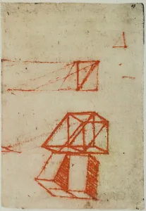 European Renaissance Styles Drucke: Solid geometric figures, page from the Codex Forster II