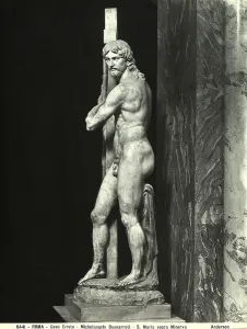 Drucke von Statue des auferstandenen Christus, Werk von Michelangelo in S. Maria sopra Minerva in Rom Michelangelo Buonarroti Drucke: Kirche von S.Maria über Minerva, Presbyterium