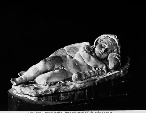 Greek Original Roman Copy Drucke: Statue of Cupid with Hercules features
