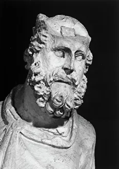 Giovanni Pisano Artwork Drucke: Detail of the statue of David, work by Giovanni Pisano