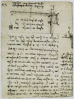 Studien zum Gleichgewicht von Gewichten; Blatt aus dem Codex Forster II, c.80v