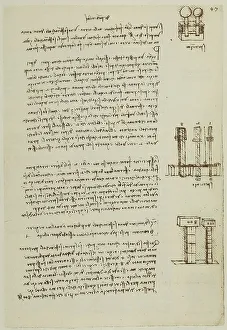 European Renaissance Period Artwork Drucke: Studies and experiments of physics; written by Leonardo da Vinci