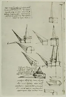High Renaissance Drawing Techniques Drucke: Studies on geometry with cubes and pyramids