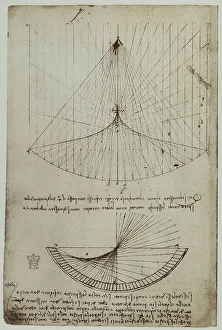 Leonardo da Vincis Notizen über die reflektierte Licht in einem Spiegel; Codice Arundel 263, c.87v, im British Museum in London