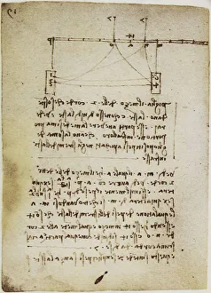 Studio für das Gleichgewicht von Gewichten; gehörig zum Codice Forster II, c.140v, ausgestellt im Victoria and Albert Museum in London