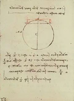 Victoria And Albert Museum Artwork Drucke: Study to calculate the diameter of a circle