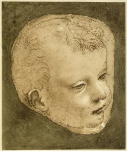 Renaissance Baroque Period Art Drucke: Study of the face of the Young St