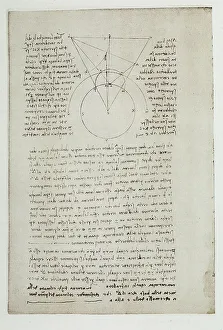 Leonardo da Vincis Studie zur Geometrie aus dem Codex Arundel 263, Blatt 23v im British Museum in London