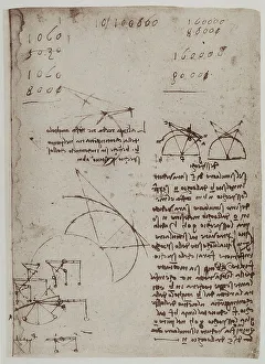 British Museum London Collection Drucke: Study on lines and angles, written by Leonardo da Vinci