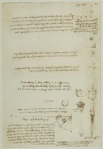 High Renaissance Drawing Drucke: Study on the movement of the objects: work of Leonardo da Vinci belonging to the Code A (2172)