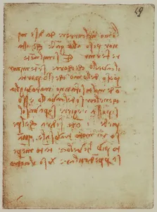 Renaissance Artist Leonardo Da Vinci Drucke: Study on the movements of man, writings from the Codex Forster II