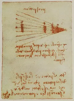 European Renaissance Period Artwork Drucke: Study on perspective, writings from the Codex Forster II