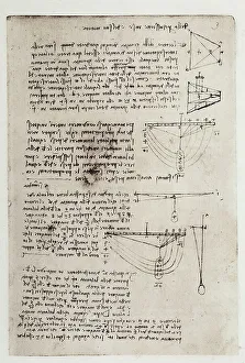 European Art And Science History Drucke: Study of Physics, drawing by Leonardo da Vinci