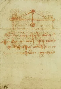 Studio für das Heben eines Gewichts mit einem Fachwerk-System; Zeichnung aus dem Codice Forster III, c.4v