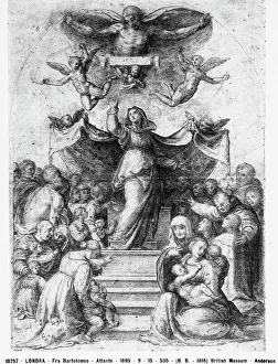 Renaissance Period Artwork Drucke: Study for a religious composition with the Virgin