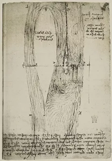 European Art And Science History Drucke: Study on river flow, writings by Leonardo da Vinci