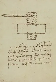 High Renaissance Drawings Drucke: Study on the threading of screws
