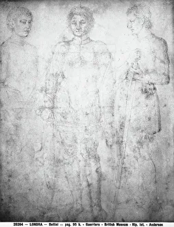 British Museum Artworks Drucke: Study of a warrior. Drawing by Jacopo Bellini, in the British Museum in London