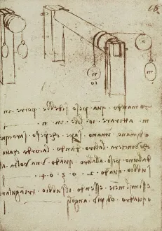 Renaissance Baroque Styles Europe Drucke: Study on weights, drawing from the Codex Forster III