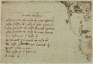 Renaissance Baroque Periods Europe Drucke: Study on winds, writings by Leonardo da Vinci