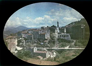 Bell Tower Design Drucke: A town in Corsica