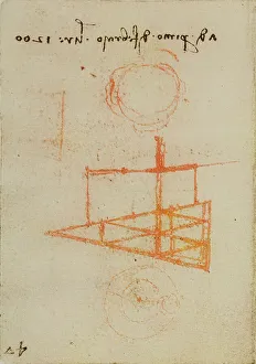 Renaissance Art Study Drucke: Various drawings and notes, study from the Codex Forster III