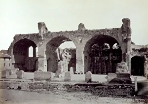 Roman Forum Excavations Drucke: View of the Basilica of Maxentius or Constantine, in the Roman Forum, in Rome