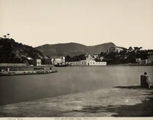 Island Landscape Photography Drucke: View of Ischia's Harbor