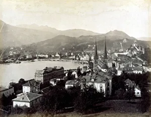 Alpine Landscape Images Drucke: View from Lake Lucerne