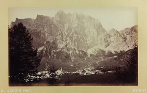 Swiss Alps Panorama Drucke: View of Leuk, with the Gemmi Pass