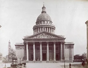 Pantheon Paris Drucke: View of the Panthon in Paris, and the square in front