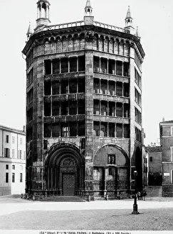 View of the Parma Baptistry built on an octagonal groundplan