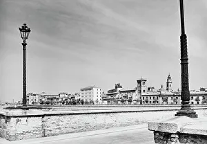 Civic Space Furnishings Drucke: View of Parma from Caprazucca Bridge